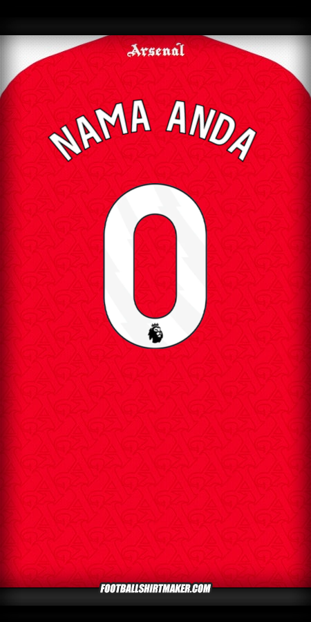 Jersey Arsenal 2025/2026 -  nama anda - 0