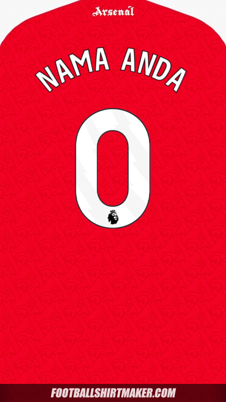 Jersey Arsenal 2025/2026 -  nama anda - 0