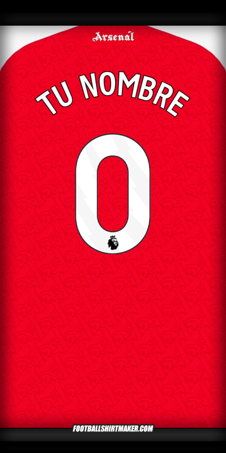 Camiseta Arsenal 2025/2026 -  tu nombre - 0