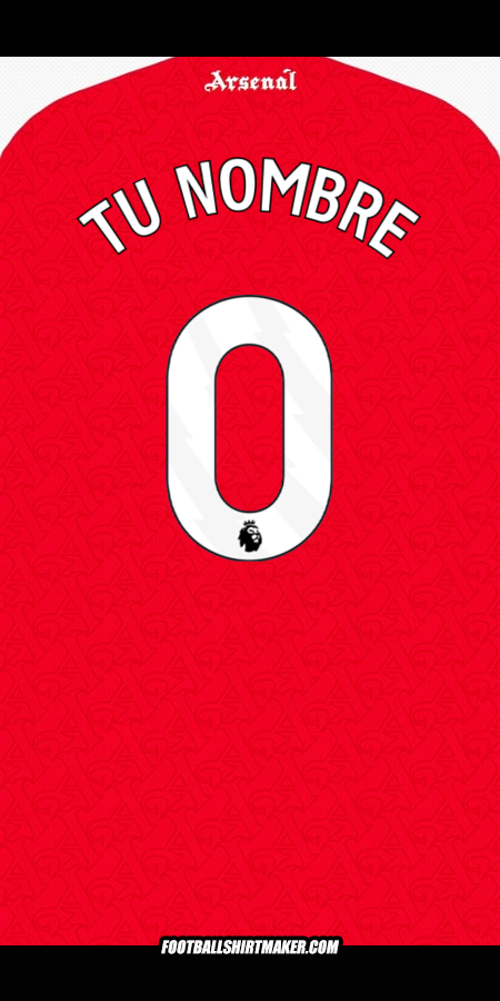 Camiseta Arsenal 2025/2026 -  tu nombre - 0
