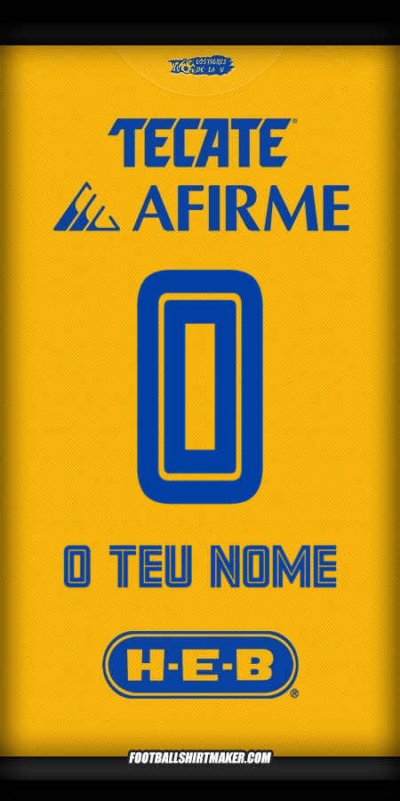 Camisola Tigres UANL 2025/2026 -  o teu nome - 0