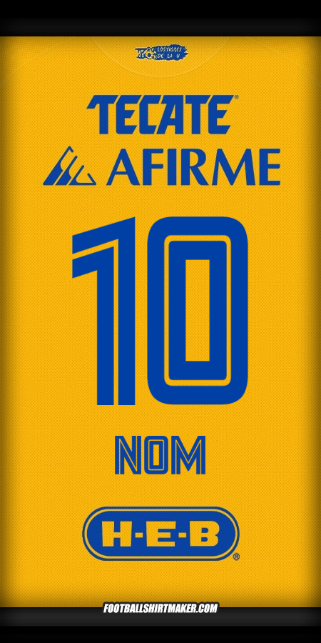 Maillot Tigres UANL 2025/2026 -  nom - 10