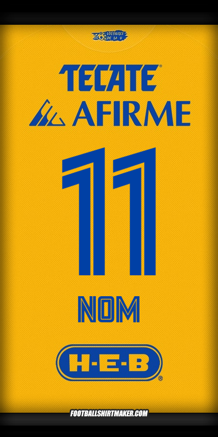 Maillot Tigres UANL 2025/2026 -  nom - 11
