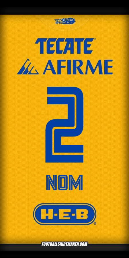 Maillot Tigres UANL 2025/2026 -  nom - 2