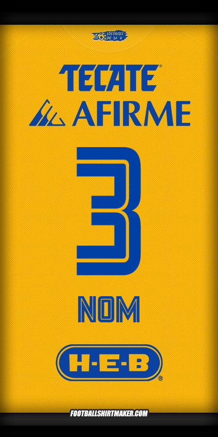 Maillot Tigres UANL 2025/2026 -  nom - 3