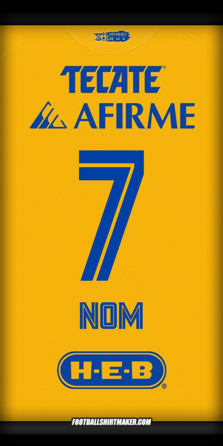 Maillot Tigres UANL 2025/2026 -  nom - 7