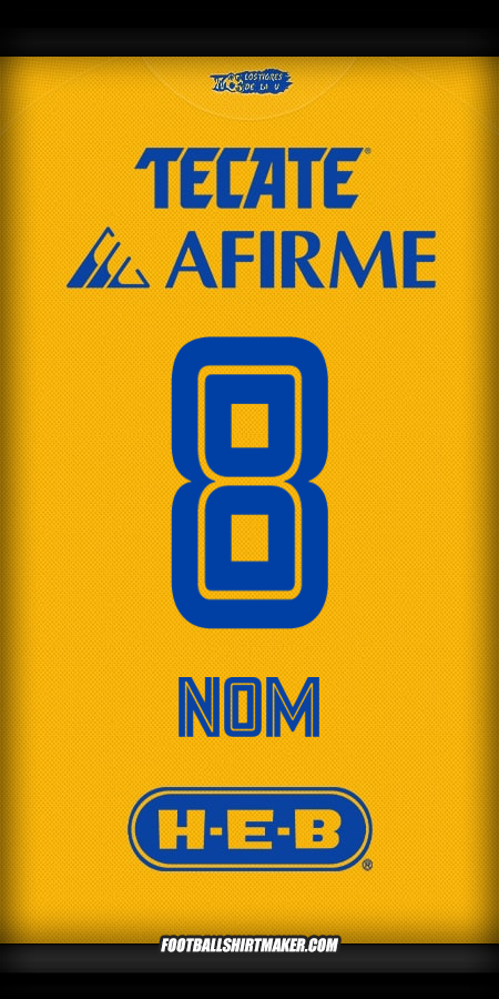Maillot Tigres UANL 2025/2026 -  nom - 8