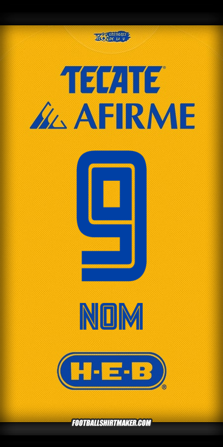 Maillot Tigres UANL 2025/2026 -  nom - 9
