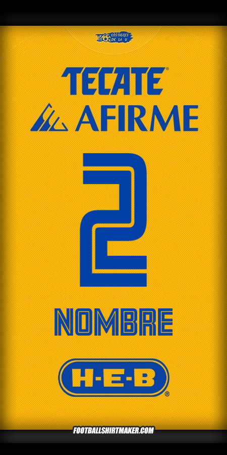 Jersey Tigres UANL 2025/2026 -  nombre - 2