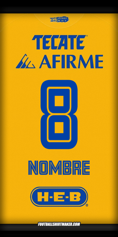 Jersey Tigres UANL 2025/2026 -  nombre - 8