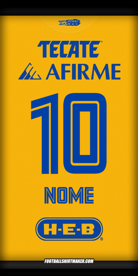 Camisola Tigres UANL 2025/2026 -  nome - 10