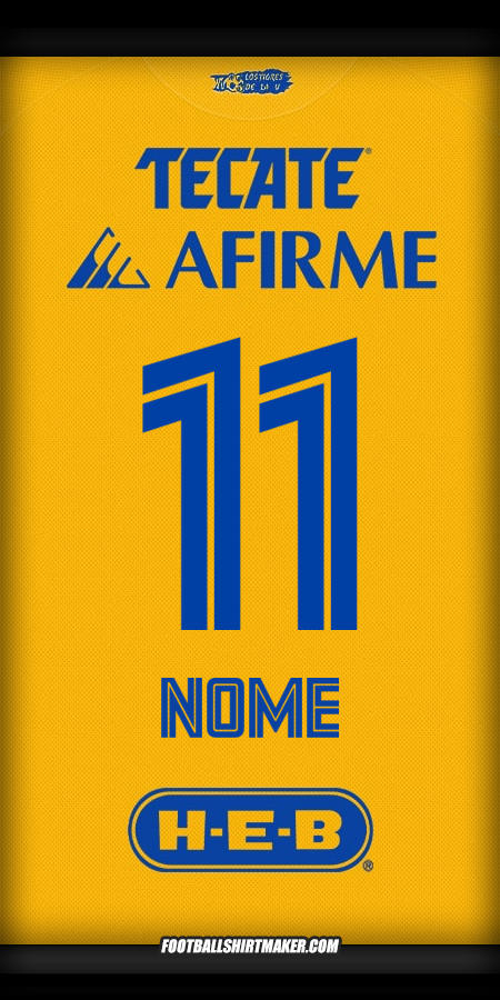 Camisola Tigres UANL 2025/2026 -  nome - 11