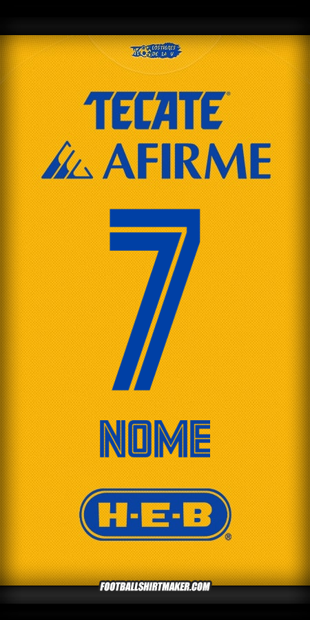 Camisola Tigres UANL 2025/2026 -  nome - 7