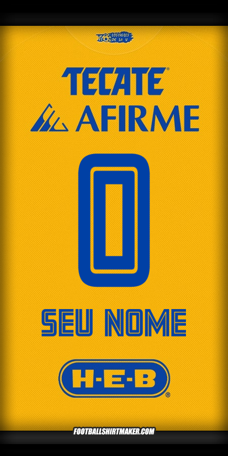 Camisa Tigres UANL 2025/2026 -  seu nome - 0