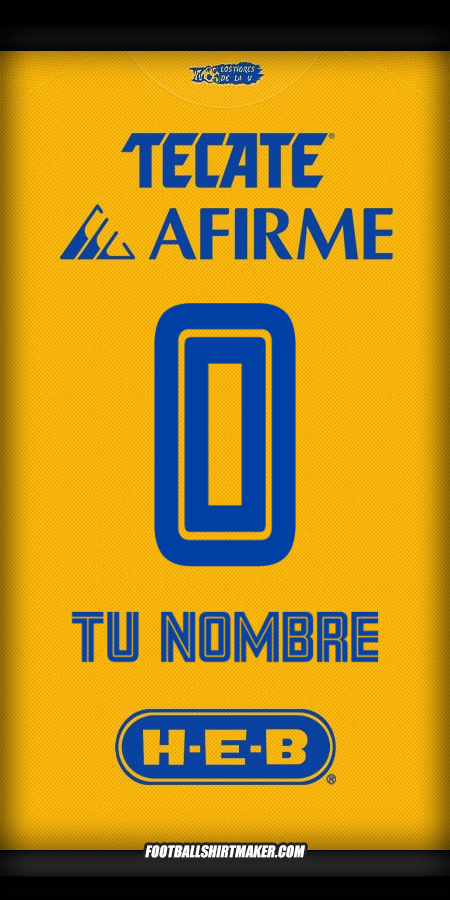 Camiseta Tigres UANL 2025/2026 -  tu nombre - 0