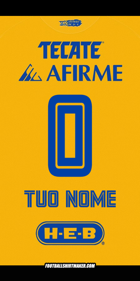 Maglia Tigres UANL 2025/2026 -  tuo nome - 0