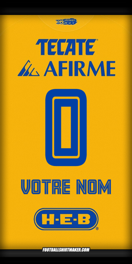 Maillot Tigres UANL 2025/2026 -  votre nom - 0