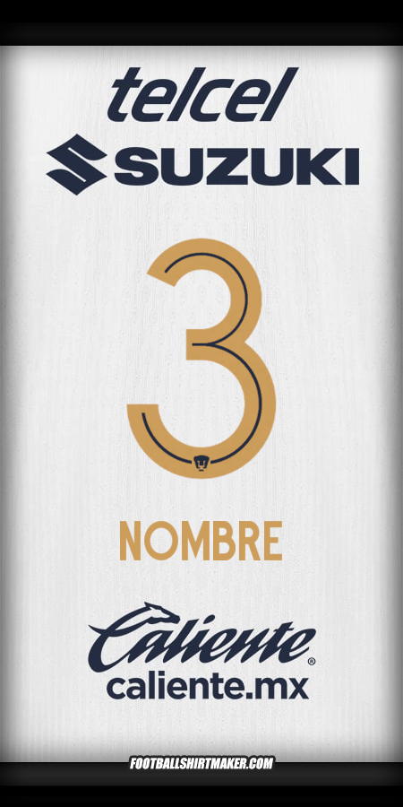 Jersey Pumas UNAM 2025/2026 -  nombre - 3