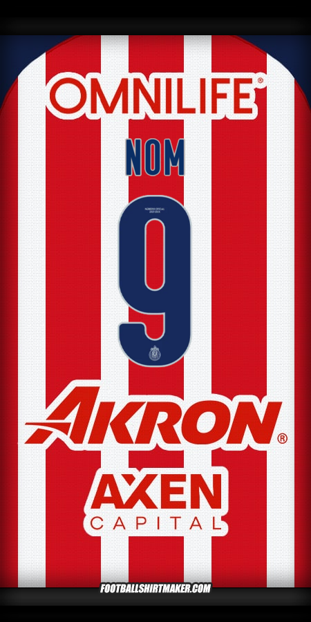Maillot Guadalajara 2025/2026 -  nom - 9