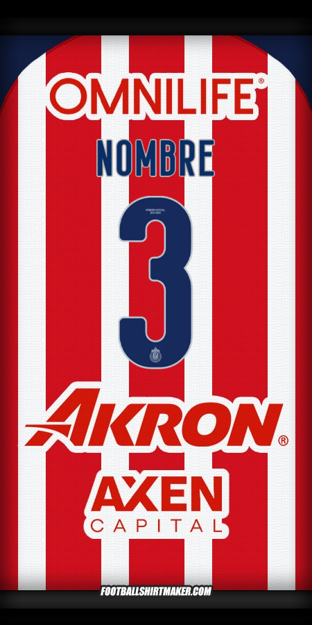 Jersey Guadalajara 2025/2026 -  nombre - 3