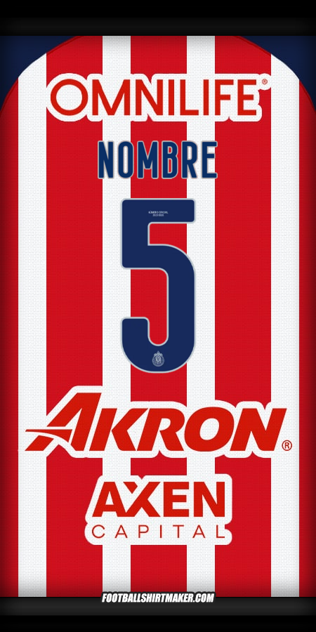 Jersey Guadalajara 2025/2026 -  nombre - 5