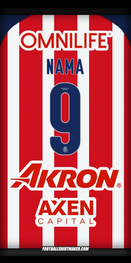 Jersey Guadalajara 2025/2026 -  nama - 9