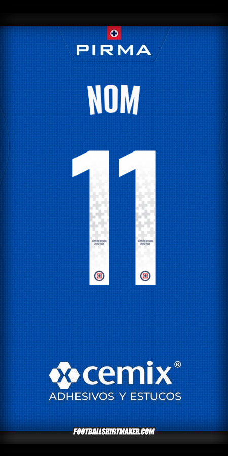 Maillot Cruz Azul 2025/2026 -  nom - 11