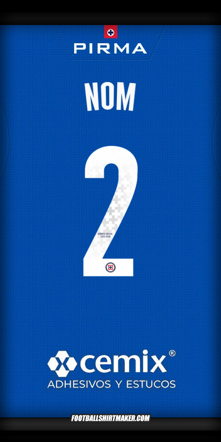 Maillot Cruz Azul 2025/2026 -  nom - 2
