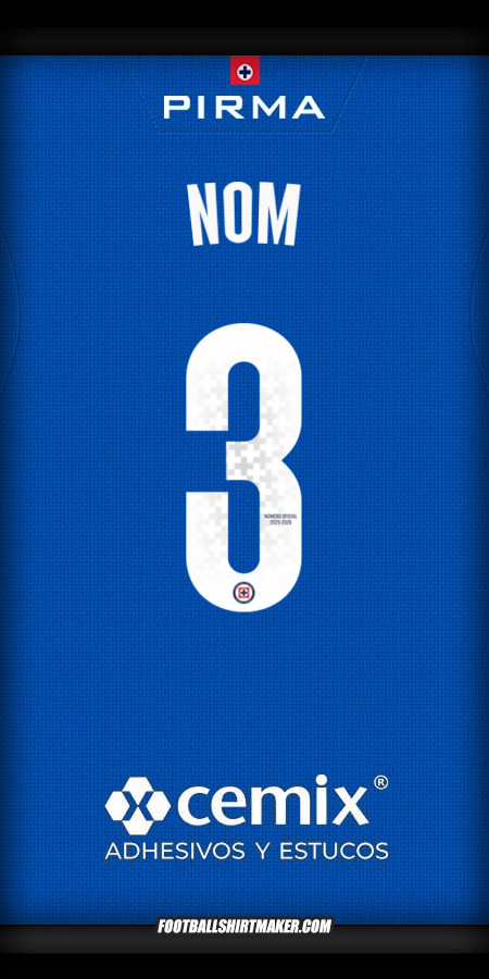 Maillot Cruz Azul 2025/2026 -  nom - 3