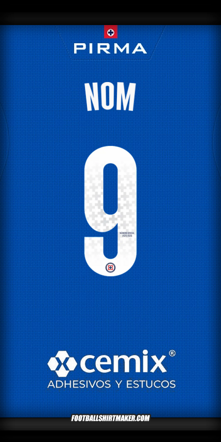 Maillot Cruz Azul 2025/2026 -  nom - 9