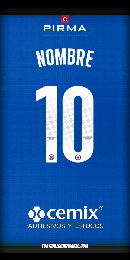 Jersey Cruz Azul 2025/2026 -  nombre - 10