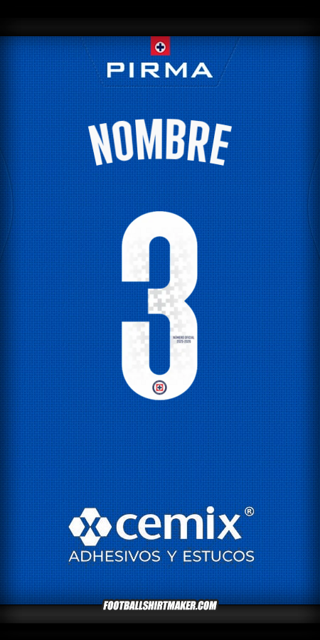 Camiseta Cruz Azul 2025/2026 -  nombre - 3