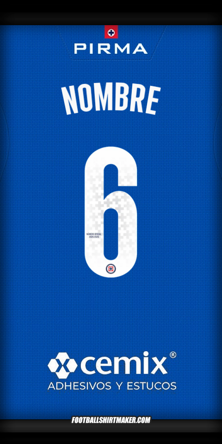 Camiseta Cruz Azul 2025/2026 -  nombre - 6