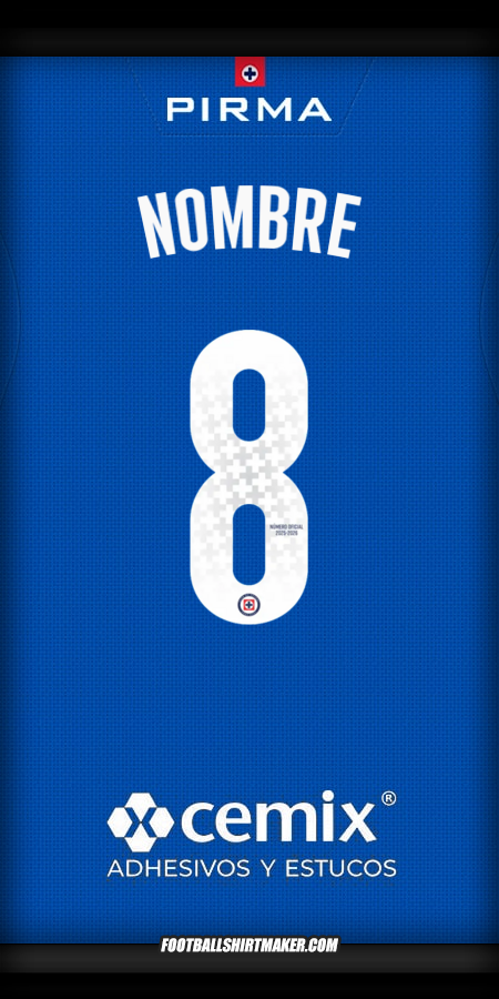 Jersey Cruz Azul 2025/2026 -  nombre - 8