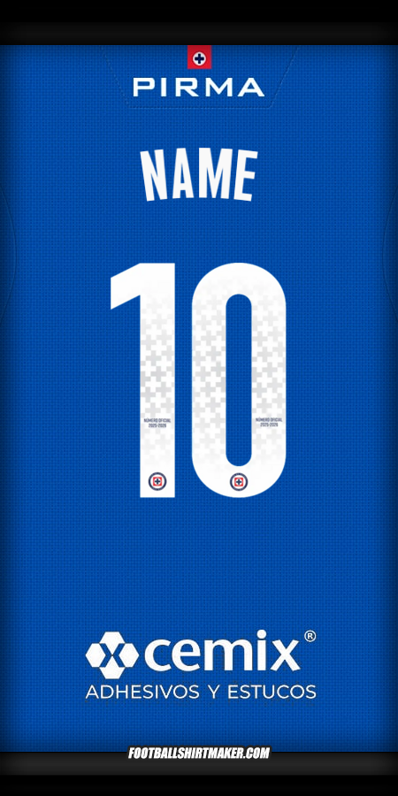 Shirt Cruz Azul 2025/2026 -  name - 10