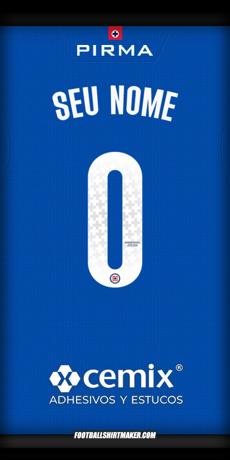 Camisa Cruz Azul 2025/2026 -  seu nome - 0