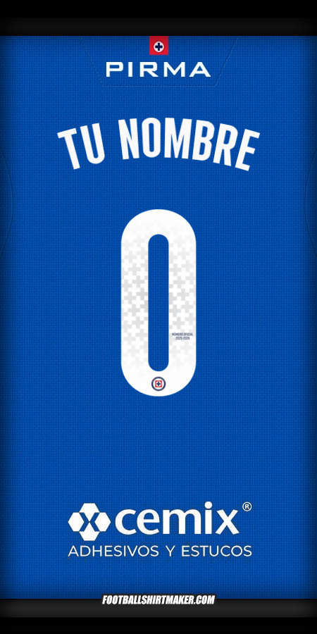 Camiseta Cruz Azul 2025/2026 -  tu nombre - 0