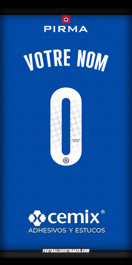 Maillot Cruz Azul 2025/2026 -  votre nom - 0