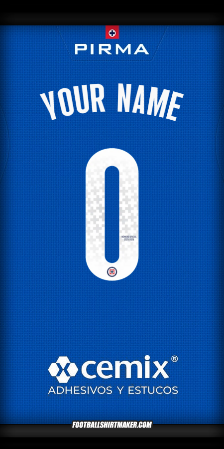 Shirt Cruz Azul 2025/2026 -  your name - 0