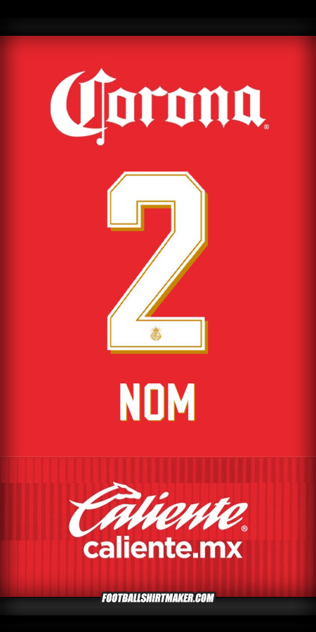 Maillot Toluca FC 2025/2026 -  nom - 2