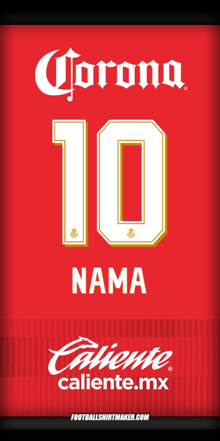 Jersey Toluca FC 2025/2026 -  nama - 10