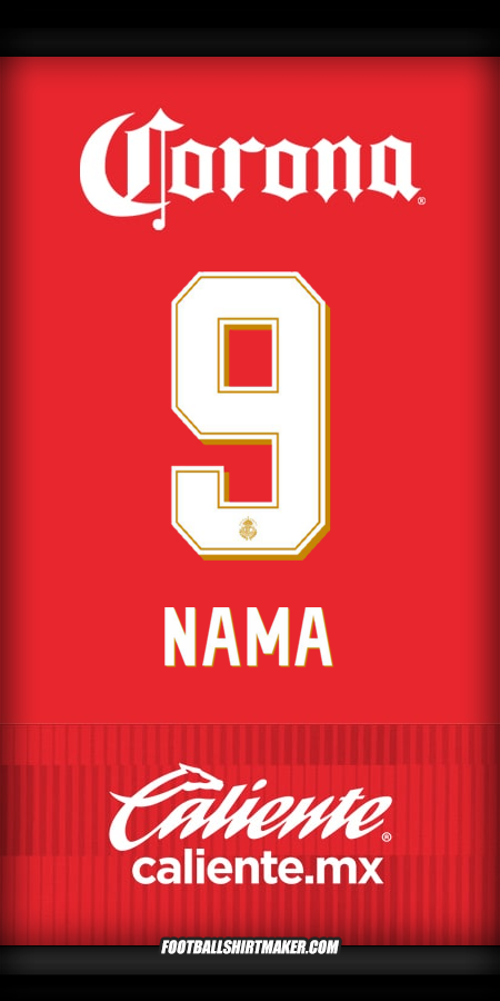 Jersey Toluca FC 2025/2026 -  nama - 9