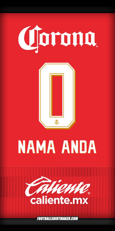 Jersey Toluca FC 2025/2026 -  nama anda - 0