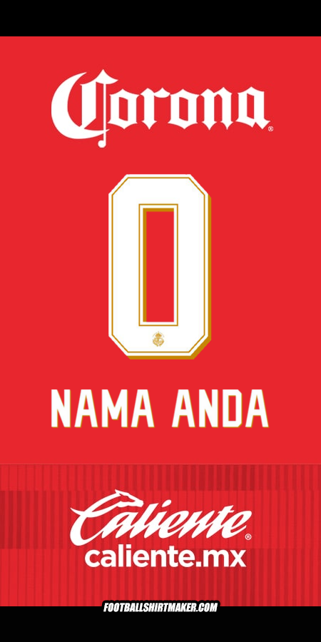 Jersey Toluca FC 2025/2026 -  nama anda - 0