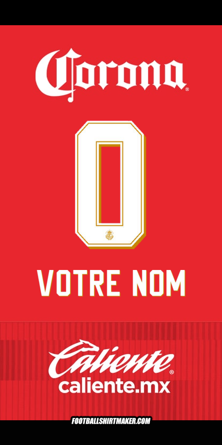 Maillot Toluca FC 2025/2026 -  votre nom - 0
