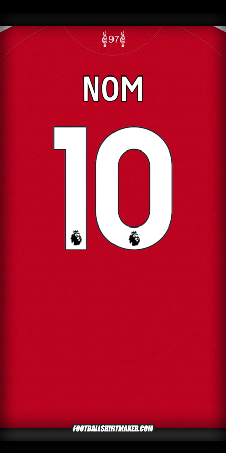Maillot Liverpool FC 2025/2026 -  nom - 10