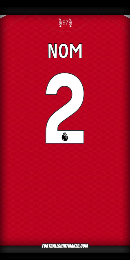 Maillot Liverpool FC 2025/2026 -  nom - 2