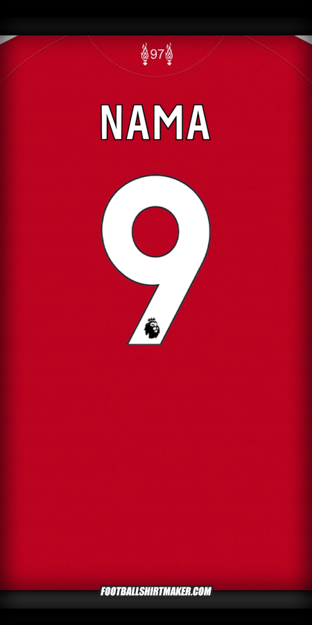 Jersey Liverpool FC 2025/2026 -  nama - 9