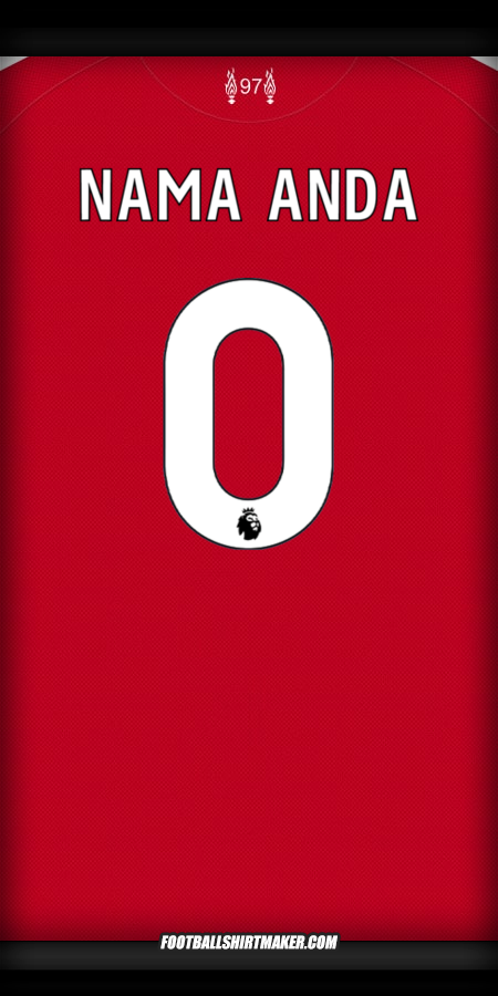 Jersey Liverpool FC 2025/2026 -  nama anda - 0