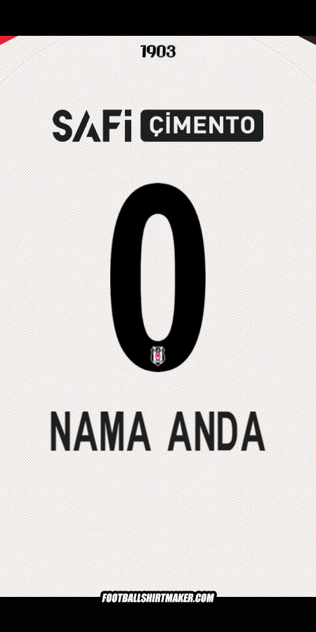 Jersey Besiktas JK 2025/2026 -  nama anda - 0